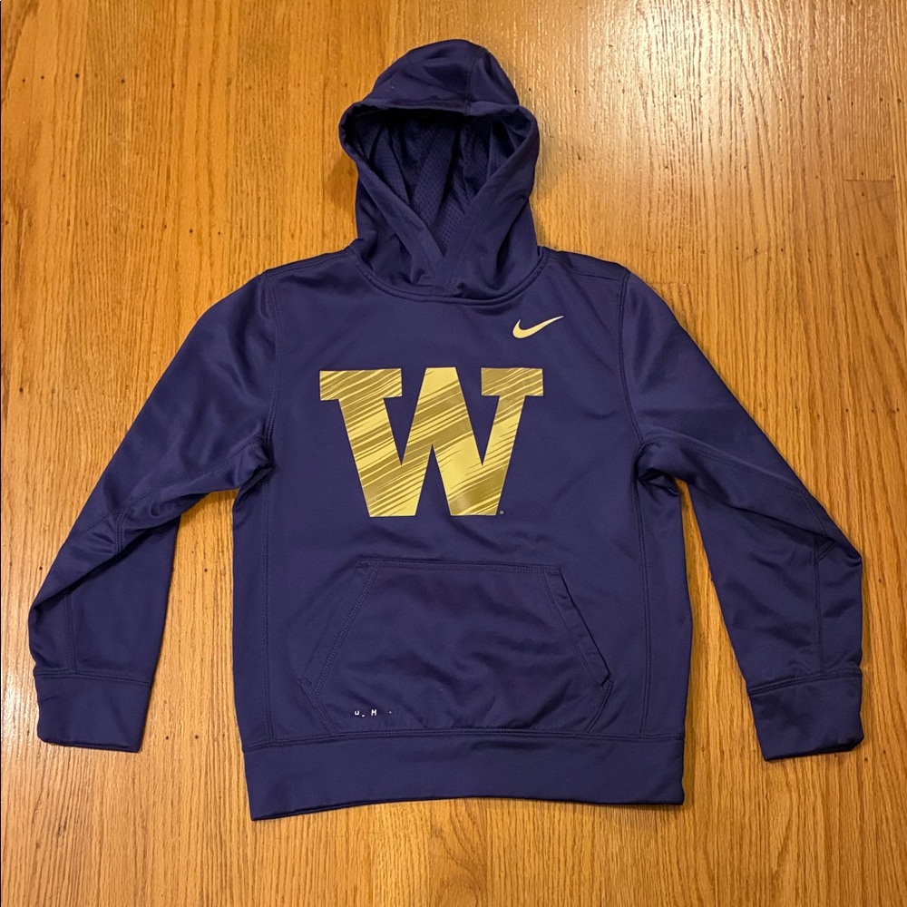 Nike Kids Purple Hoodie with Gold Lettering